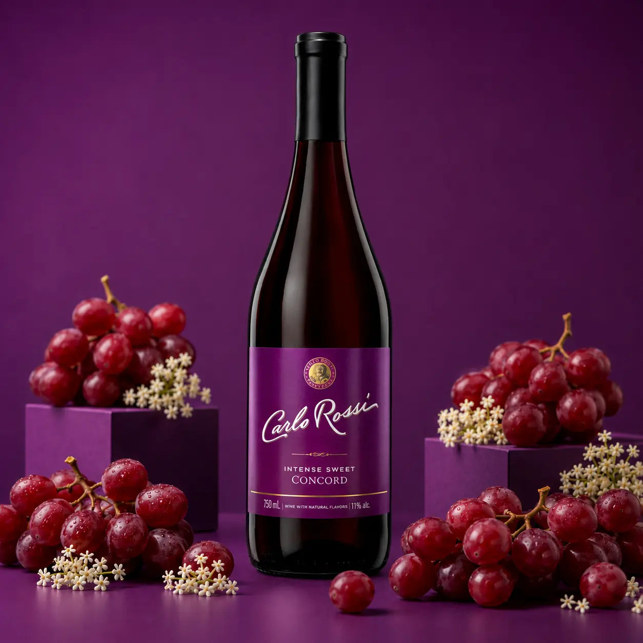 WINO AMERYKAŃSKIE CARLO ROSSI INTENSE SWEET CONCORD CZERWONE SŁODKIE 11% 0,75L