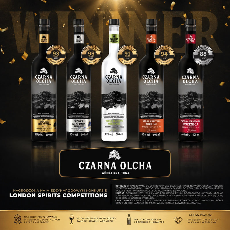 WÓDKA KRAFTOWA CZARNA OLCHA ZIEMNIAK 40% 0,5L