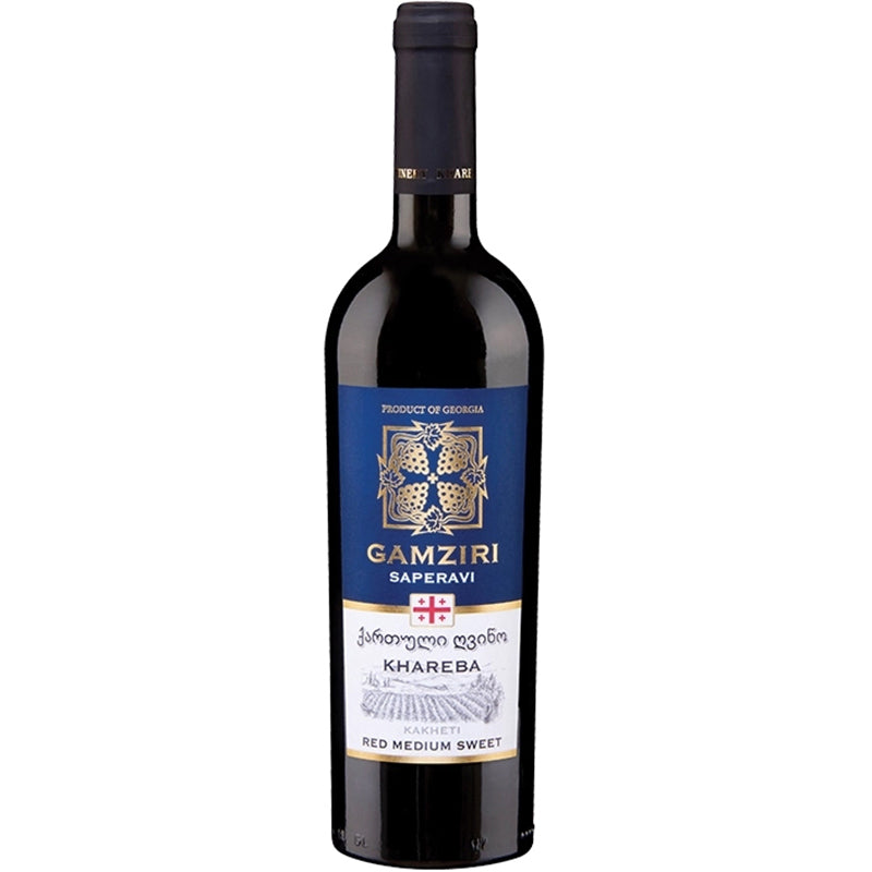 WINO GAMZIRI SAPERAVI CZERWONE PÓŁSŁODKIE 12,5% 0,75L