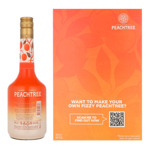 LIKIER BRZOSKWINIOWY DE KUYPER PEACHTREE 20% 0,7L W ZESTAWIE Z KIELISZKIEM
