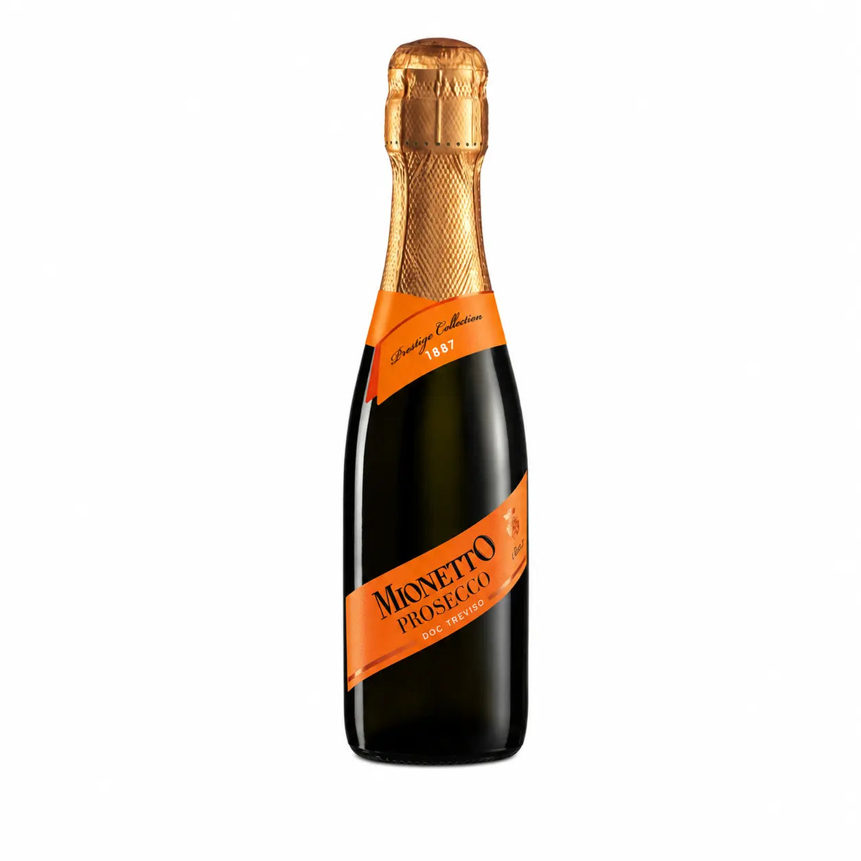 WINO MUSUJĄCE MIONETTO PROSECCO DOC BLACK EXTRA DRY BIAŁE PÓŁWYTRAWNE 11% 0,2L