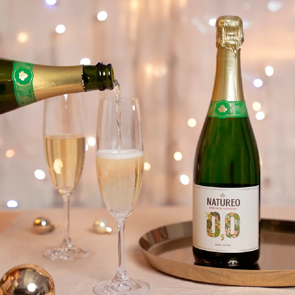 WINO MUSUJĄCE BEZALKOHOLOWE HISZPAŃSKIE NATUREO SPARKLING SEMI SECO PÓŁWYTRAWNE 0% 0,75L