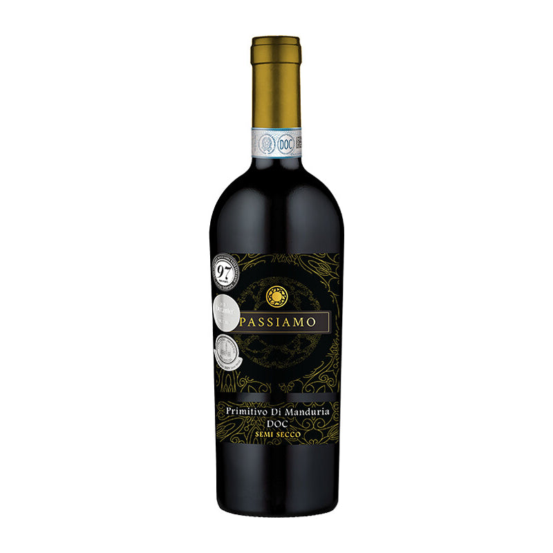 WINO WŁOSKIE PASSIAMO PRIMITIVO DI MANDURIA DOC CZERWONE PÓŁWYTRAWNE 14,5% 0,75L