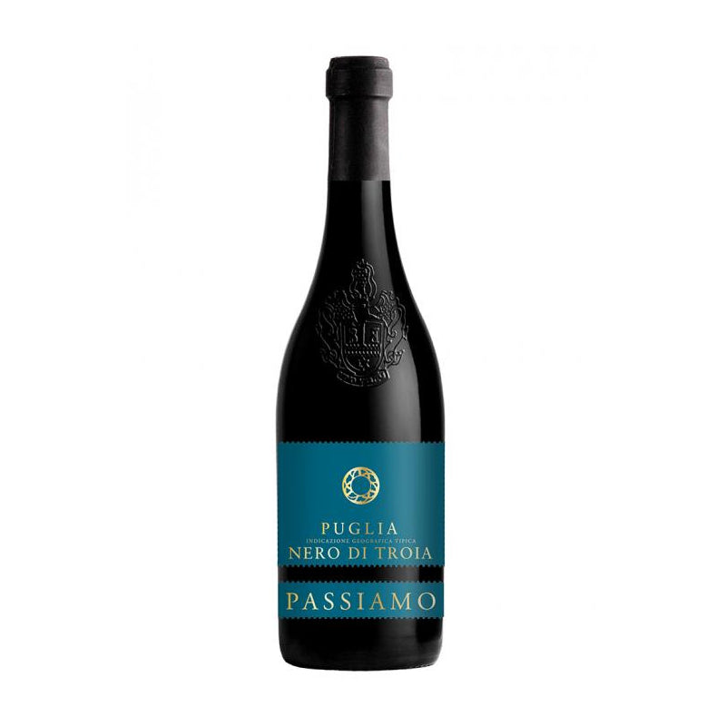 WINO WŁOSKIE PASSIAMO NERO DI TROIA CZERWONE PÓŁWYTRAWNE 14,5% 0,75L