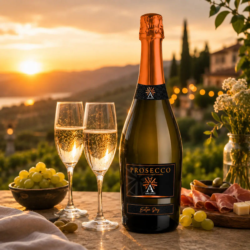 WINO WŁOSKIE AMANTI PROSECCO EXTRA DRY PÓŁWYTRAWNE 10,5% 0,75L