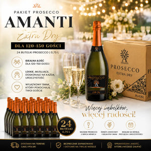 PAKIET PROSECCO NA WESELE AMANTI DLA 120-150 OSÓB - 24 SZTUKI