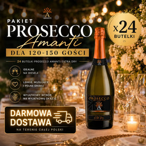 PAKIET PROSECCO NA WESELE AMANTI DLA 120-150 OSÓB - 24 SZTUKI