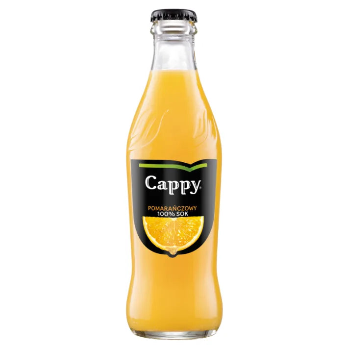SOK CAPPY POMARAŃCZOWY 100% 0,25L BUTELKA SZKLANA