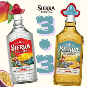 ZESTAW 3 X TEQUILA SIERRA BLANCO 35% 0,7L & 3 X TEQUILA SIERRA TROPICAL CHILLI 18% 0,7L