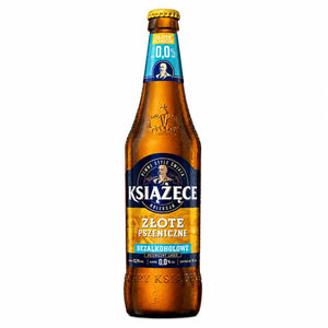PIWO BEZALKOHOLOWE KSIĄŻĘCE ZŁOTE PSZENICZNE 0% 0,5L BUTELKA