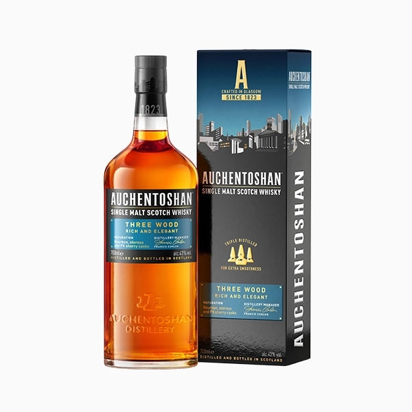 WHISKY SZKOCKA AUCHENTOSHAN THREE WOOD 43% 0,7L W KARTONIKU