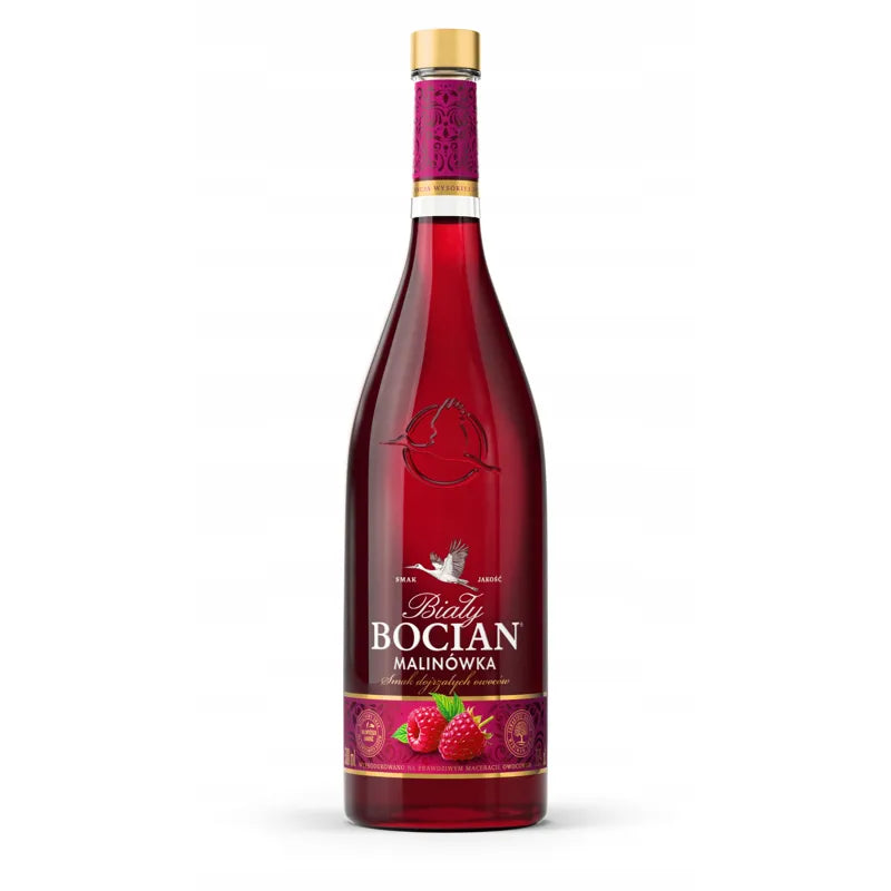WÓDKA SMAKOWA BIAŁY BOCIAN MALINÓWKA 25% 0,5L