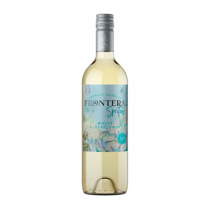 PAKIET LEKKIEGO WINA MUSUJĄCEGO NA TOAST FRONTERA SPRITZER WHITE ELDERFLOWER BIAŁE PÓŁSŁODKIE 0,75L DLA 120-150 OSÓB