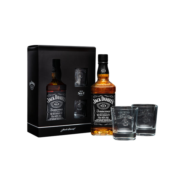 WHISKEY JACK DANIELS 40% 0,7L + 2 SZKLANKI