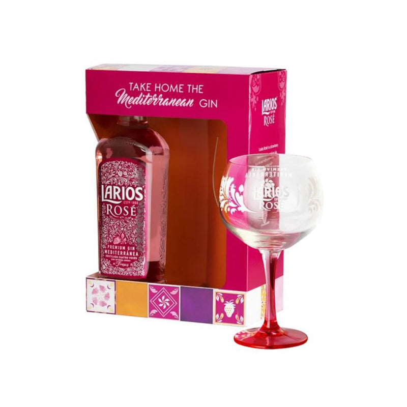 GIN LARIOS ROSE 37,5% 0,7 + KIELISZEK