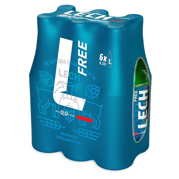 PIWO BEZALKOHOLOWE LECH FREE 0% 0,33L SZEŚCIOPAK
