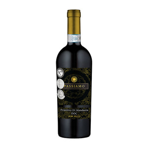 WINO WŁOSKIE PASSIAMO PRIMITIVO DI MANDURIA DOC CZERWONE PÓŁWYTRAWNE 14,5% 0,75L